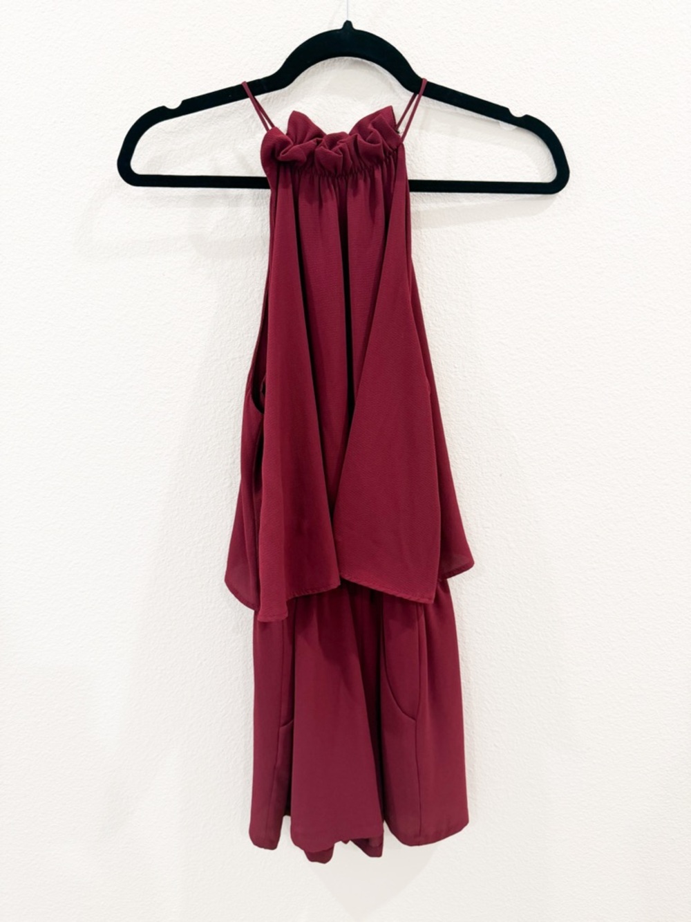 VICI Merlot Halter Romper - M - Layered and Flowy